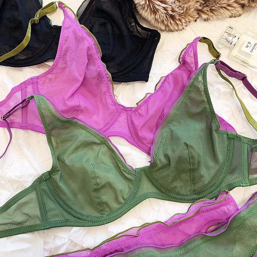 Bralette francese ultra sottile per intimo da donna Top reggiseno push up sexy a V profondo Set lingerie e mutandine traspiranti comfort estivo