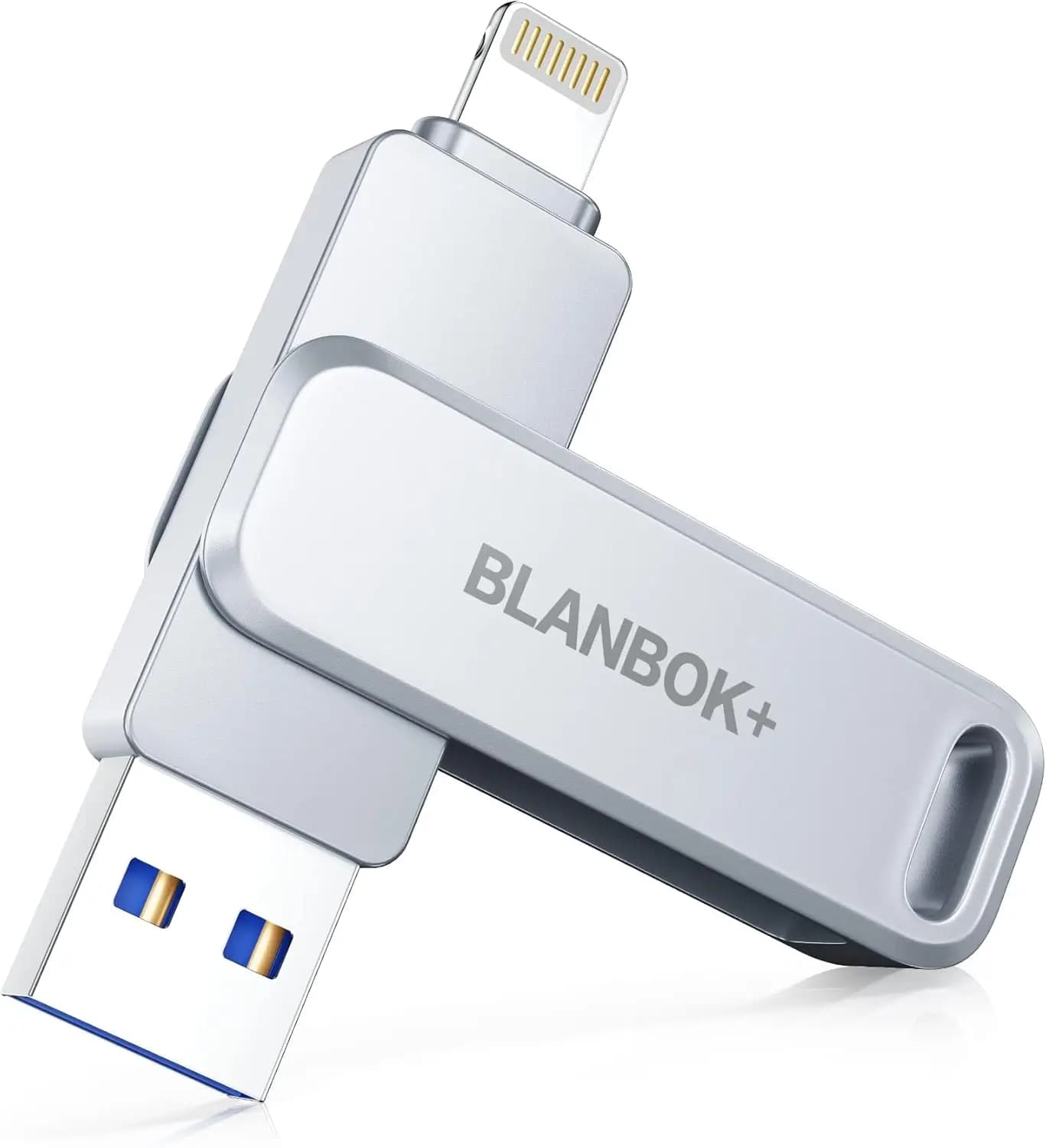 Chiavetta USB Certificata MFi da 256GB per iPhone, Memoria Flash USB 3.0, Archiviazione Esterna per iPad/Android/PC, Argento