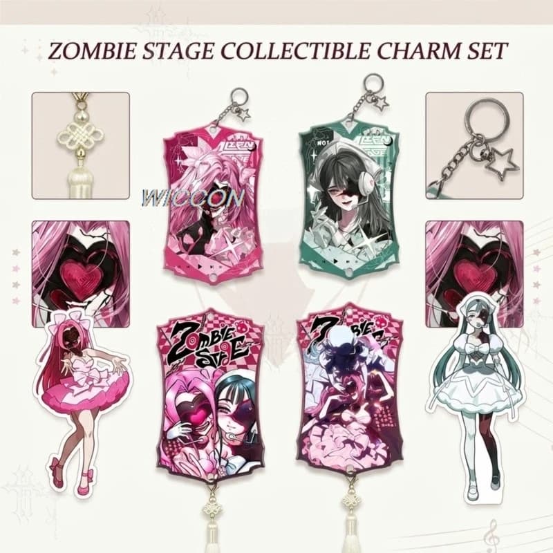 Alien Stage Mizi Sua Zombie Stage Candy Scar Token Keychain Anime Character Peripheral Halloween Acrylic Pendant Print Comic Con