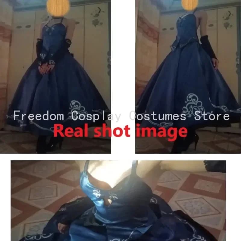 Costume da Saber Alter, parrucca, ciondolo Arutoria, per cosplay, Halloween, Carnevale, feste, abito da festa