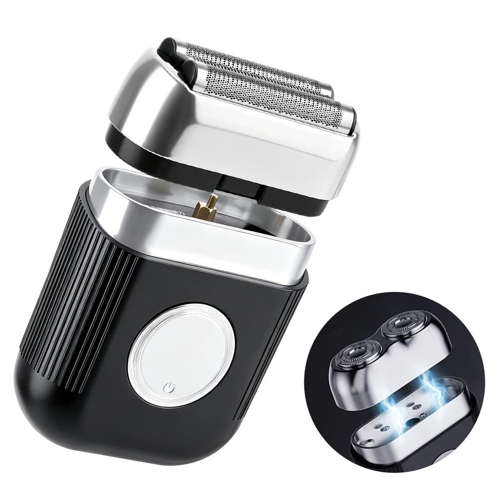 Rasoio Elettrico da Uomo con Lame Flottanti, Mini Rasoio Elettrico Portatile Impermeabile, Regolabarba per Viso e Barba, Utilizzo a Secco/Umido