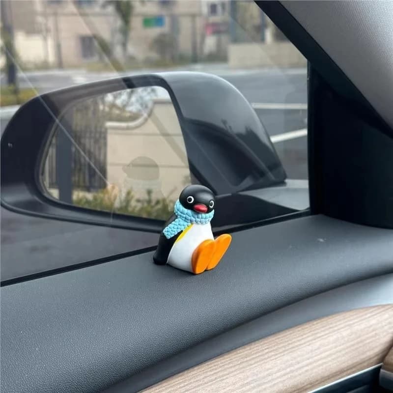 Accessorio decorativo per interni auto con bordo finestra a pezzo unico – Adorabile bambola a forma di pinguino da 6 cm per console centrale o display da scrivania