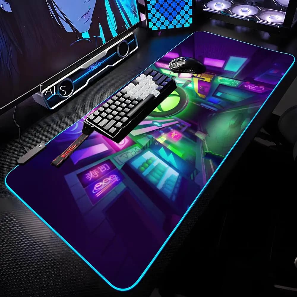 Tappetino per mouse con logo X-XboxS, tappetino per mouse retroilluminato RGB, tappetino per mouse per laptop, accessori da gioco per computer da tavolo