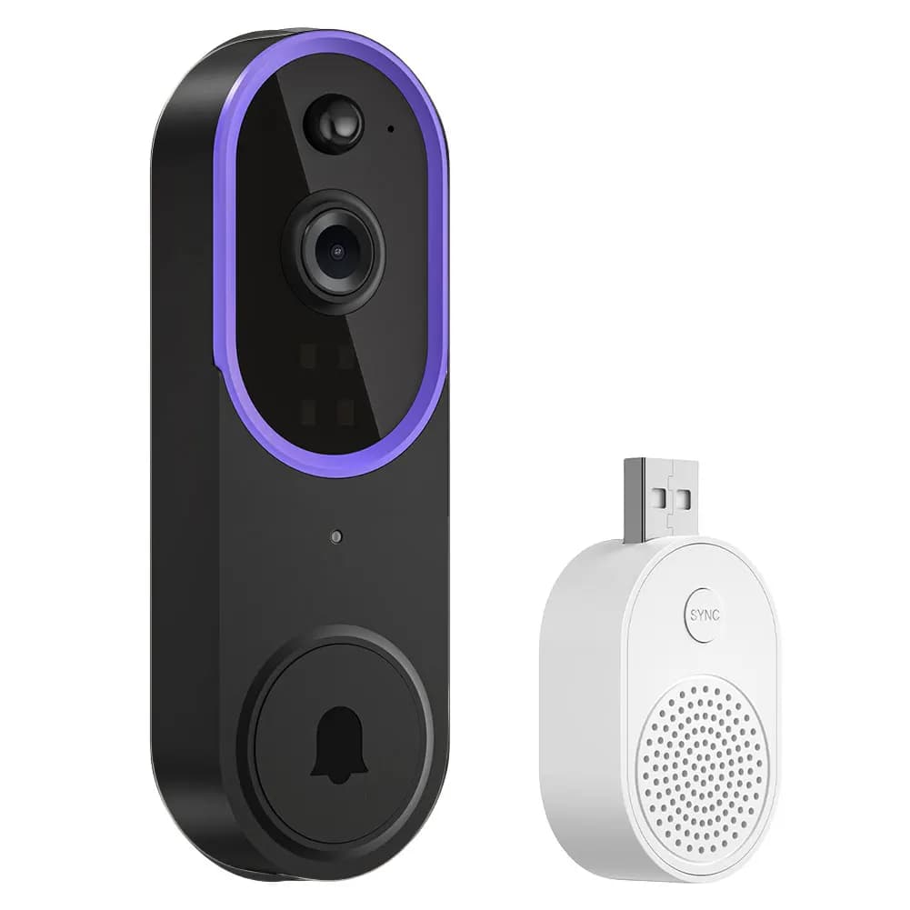 Campanello per visione notturna con videocamera per campanello video 1080P con rilevamento del movimento della fotocamera per l'home office