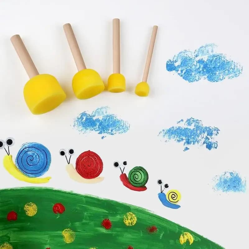 New New 20/30Pcs Round Sponge Brushes For Painting (4 Sizes) Paint Sponges For Acrylic Painting Stencil Painting Tools For Kids