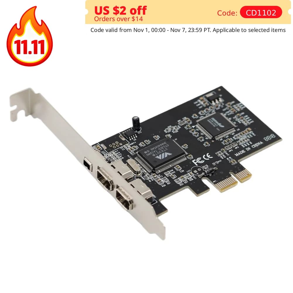 Scheda adattatore PCIE IEEE 1394 Scheda di acquisizione video DV HDV Videocamera HD Convertitore scheda FireWire WIN7/8/10