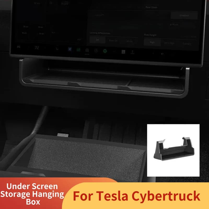 Scatola portaoggetti sotto lo schermo per Tesla Cybertruck 2025+ Scatola portaoggetti per controllo centrale Cassetto da scrivania per strumenti Accessori per auto