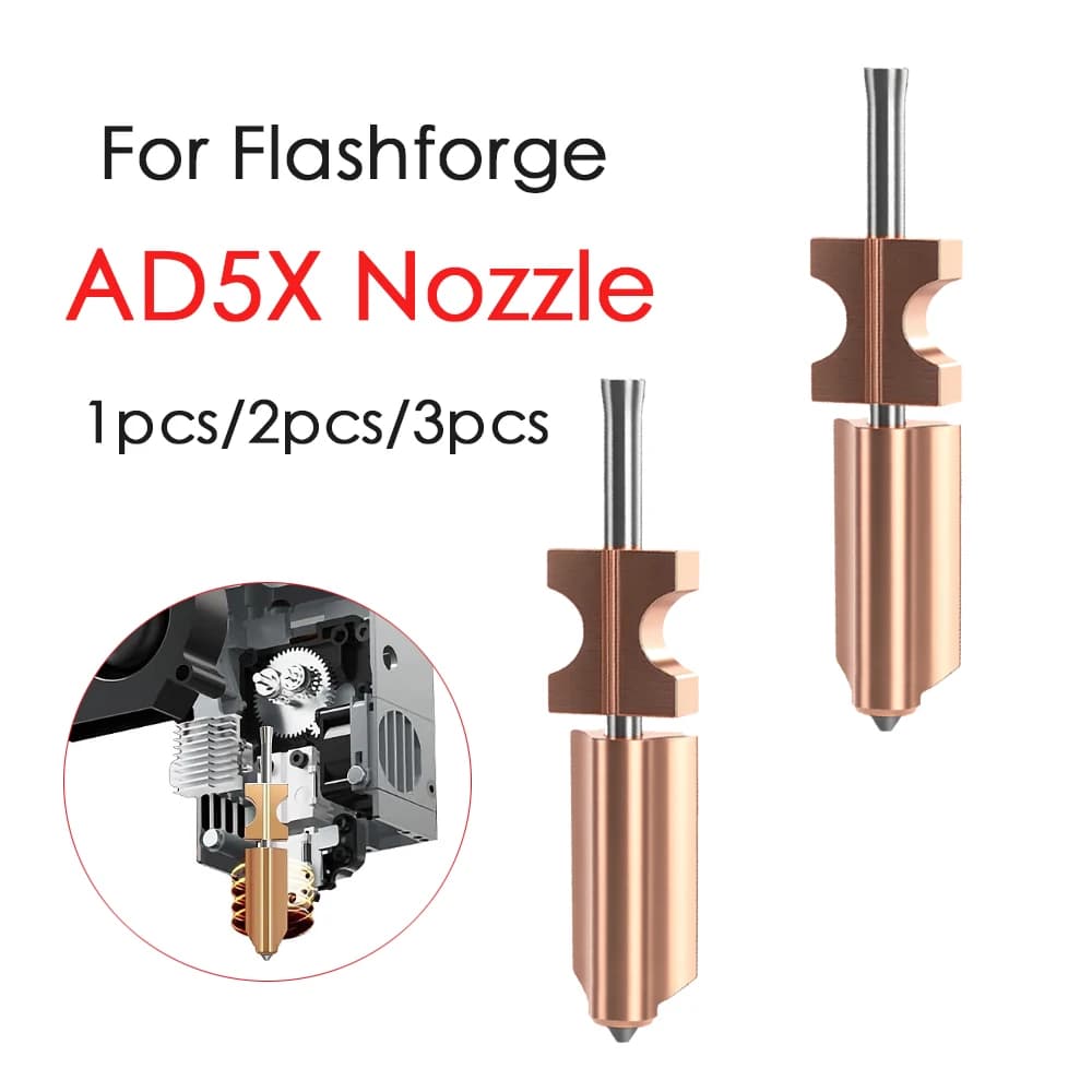 Nuovo Per FlashForge Ad5x Ugello Temprato 0.25 0.4 0.6 0.8 Advertitore Ad5x Flashforge Estrusore Ad5x Hotend 3d Accessori Per Stampanti