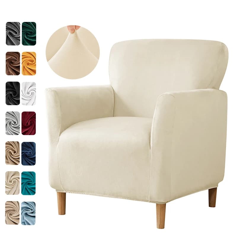 1PC Spandex elasticizzato Tub Chair Cove Morbido Velluto Club Poltrona Fodera di Colore Solido Singolo Copridivano per la Casa Bancone Bar Hotel