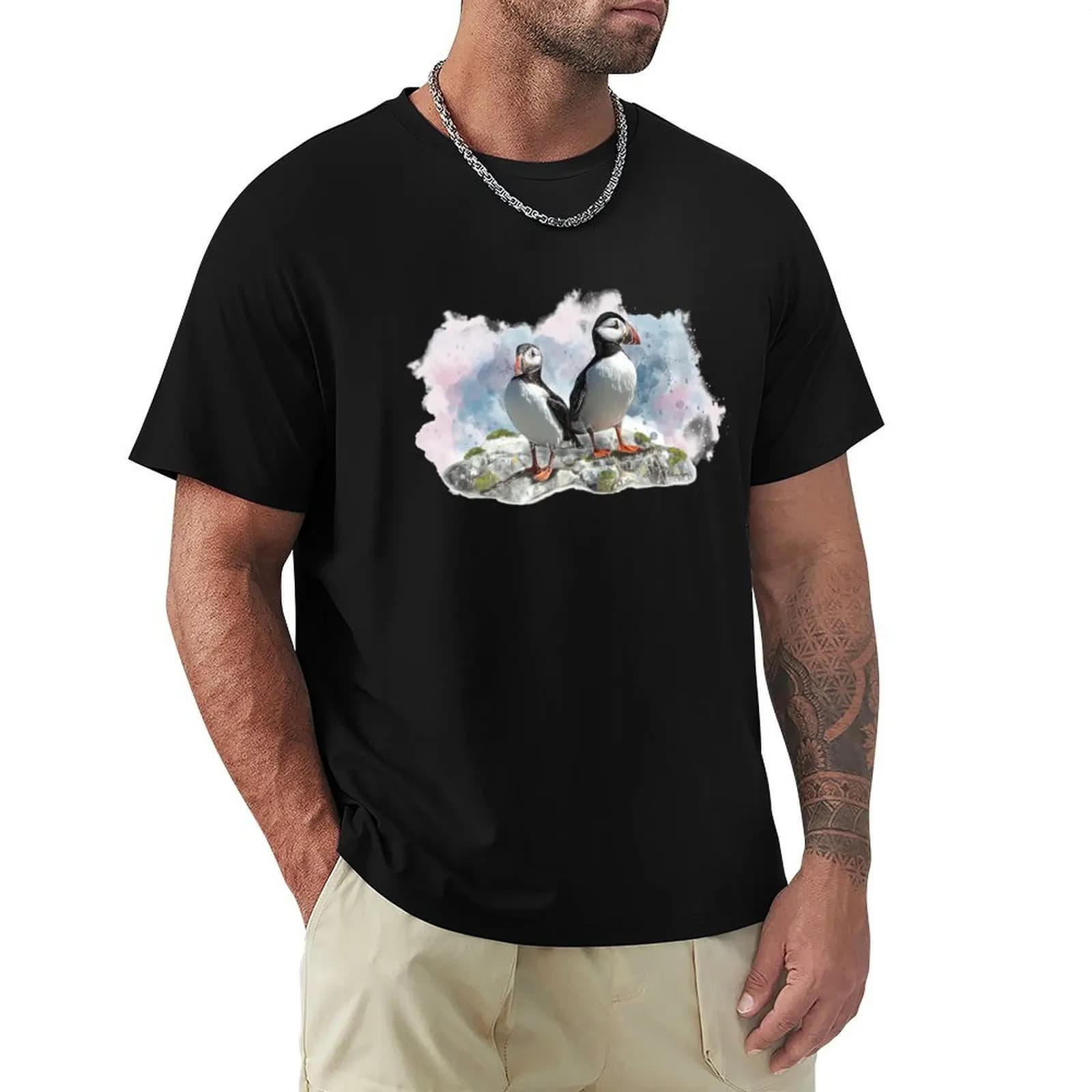 T-shirt Puffin Pals, comoda maglietta da lavoro