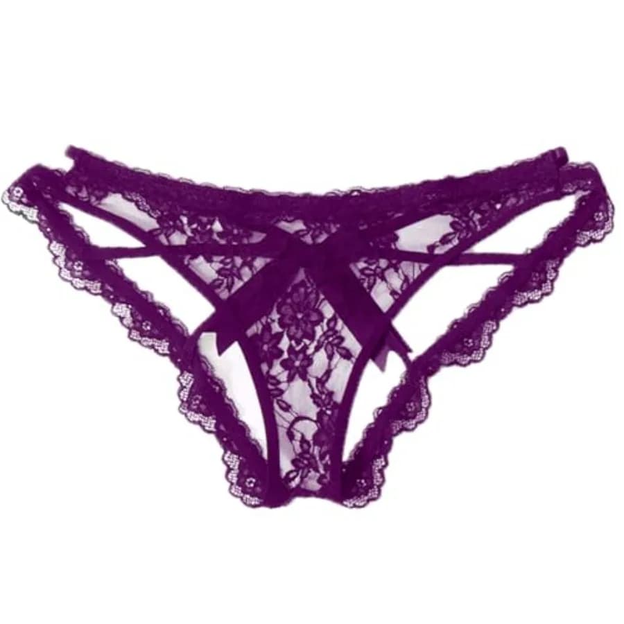 Avidlove Slip in Pizzo da Donna, Intimo Sexy con Fiocco Carino sul Retro, Vita Bassa e Dettagli Traforati