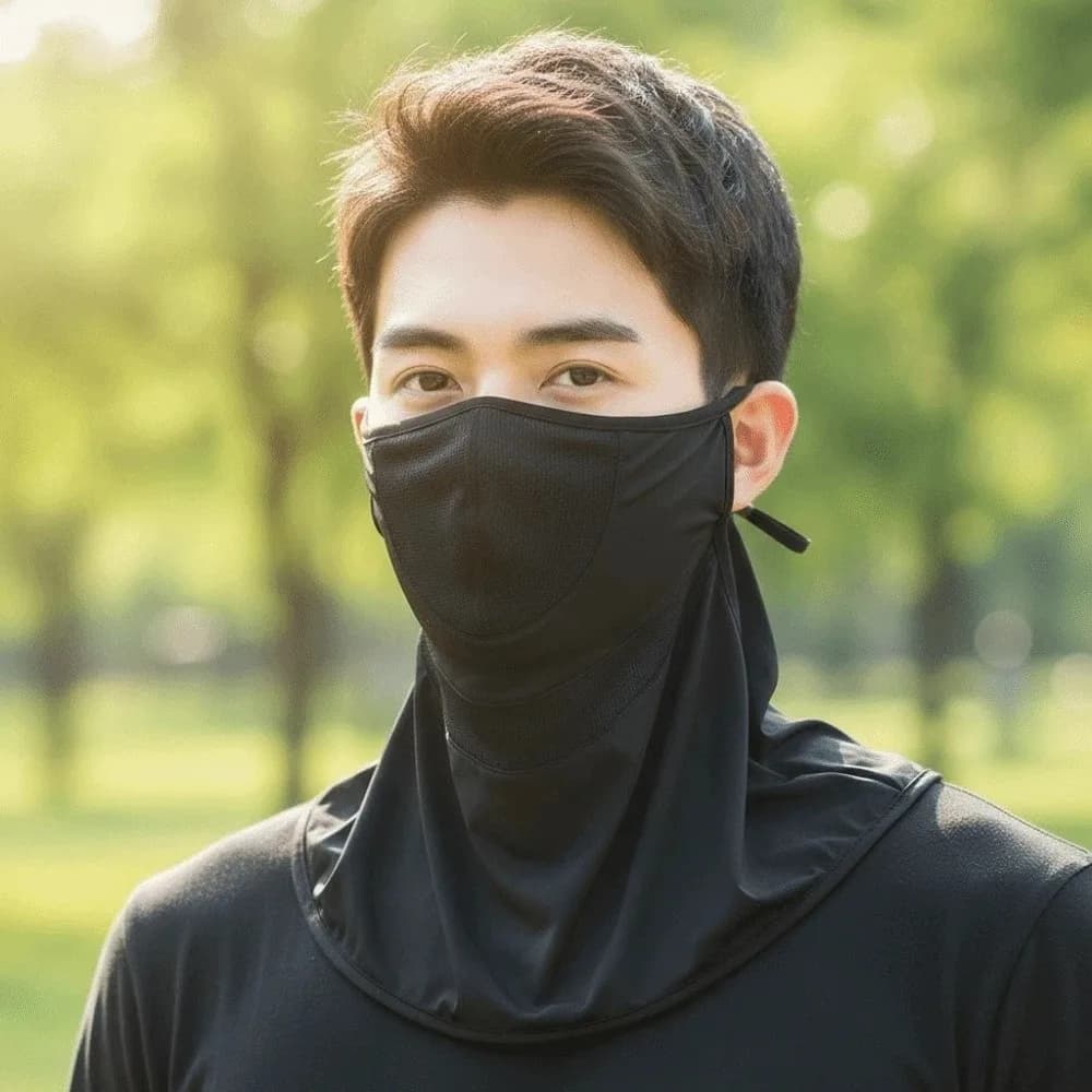 Maschera Solare per il Collo in Seta Ghiaccio, Elastica e Sottile, Protezione Solare per il Viso, Leggera, Tinta Unita, Traspirante, Maschera Parasole per la Scuola