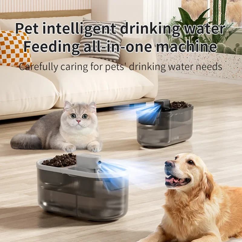 Distributore intelligente di cibo per animali domestici, erogazione automatica regolare e quantitativa di acqua e cibo, alimentatore universale per cani e gatti