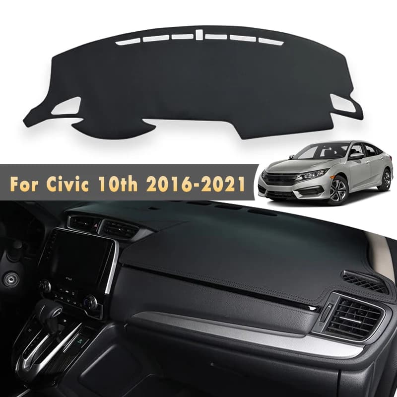 Car Dashboard Cover For Honda Civic 10th 2021 2020 2019 2018 2017 2016 Auto Mats Sun Shade Instrume Panel Accessories Waterproof