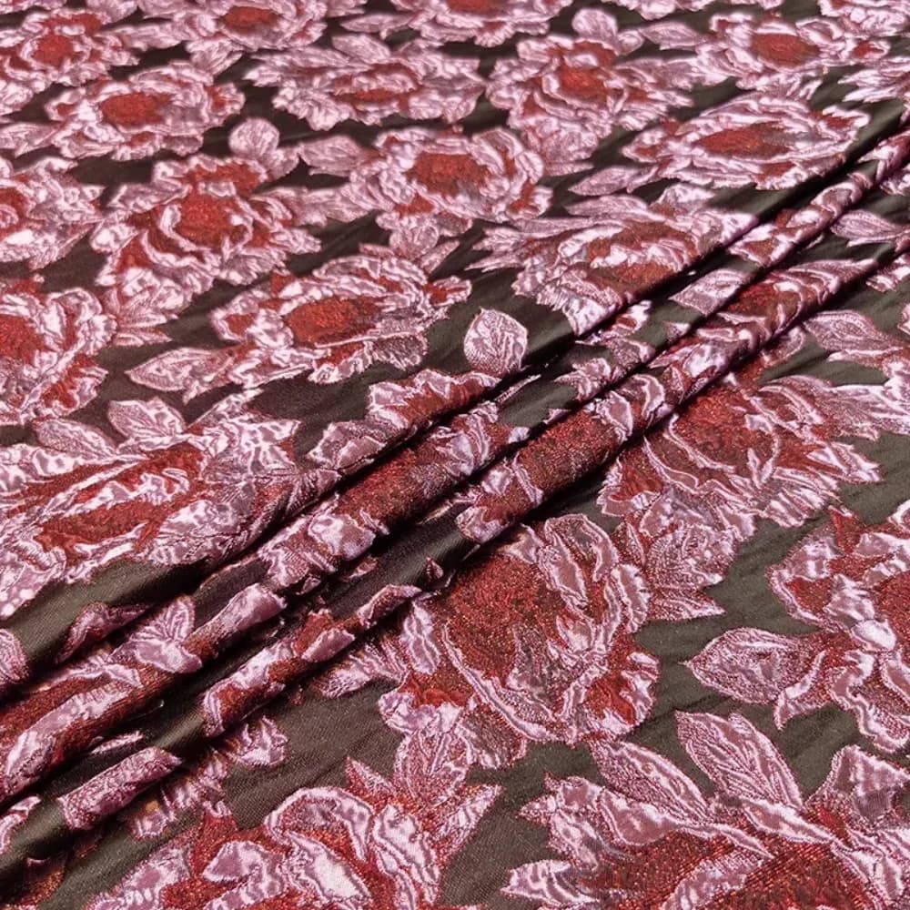 New Golden Rose Jacquard Brocade Fabric High-end Cheongsam Trench Coat Dress Clothing Cloth Diy Sewing Material By The Yard