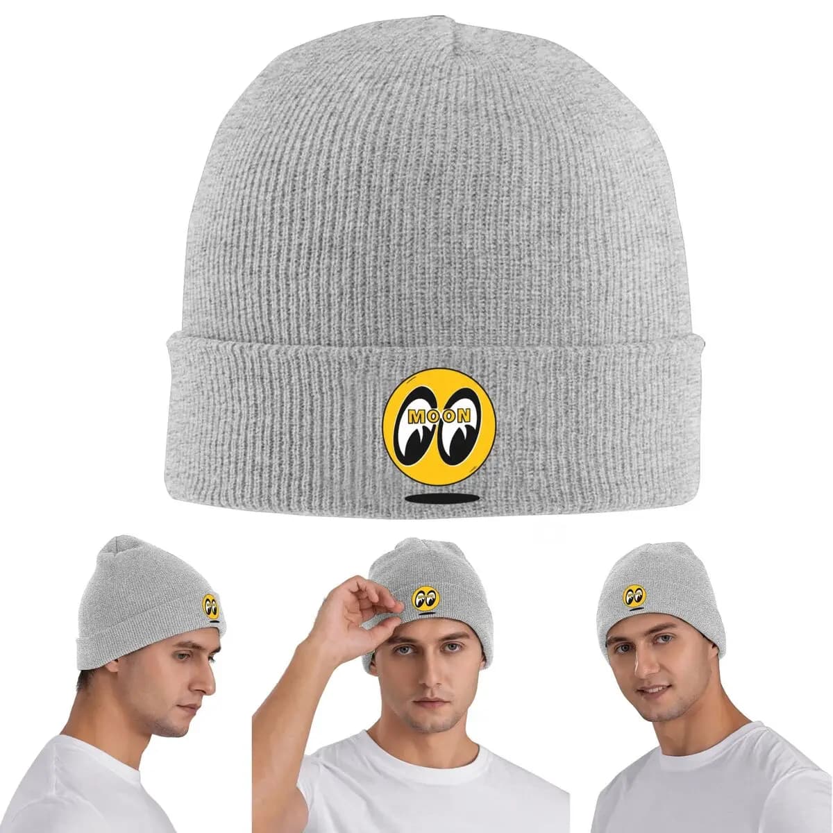 Moon Eyes Famous Hot Rod Logo Warm Knitted Cap Winter Knit Bonnet Hat Skullies Beanies Hip Hop Caps for Unisex