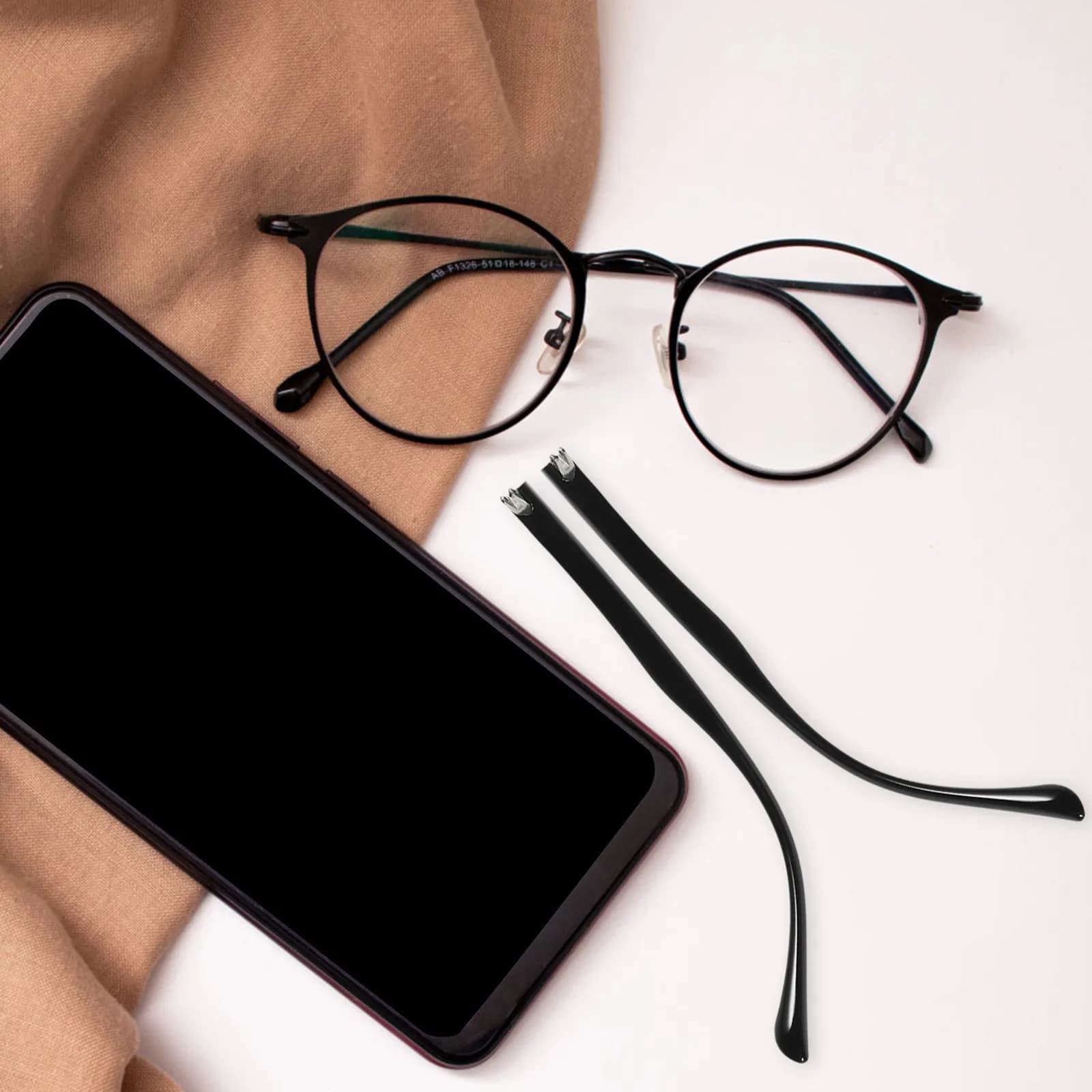 1Pair Wear-Resistant Eyeglass Replacement Temple Arms Lightweight Nonslip Metal Glasses Legs for Most Eyeglasses Sunglasses