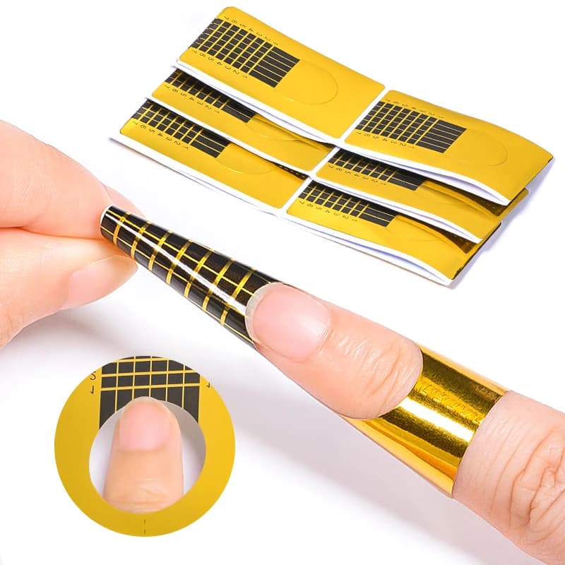 Suggerimenti per la forma delle unghie francesi Estensione del gel UV acrilico Estensione della forma dell'arricciatura Adesivo per unghie Guida artistica Stampo Strumenti per manicure per unghie