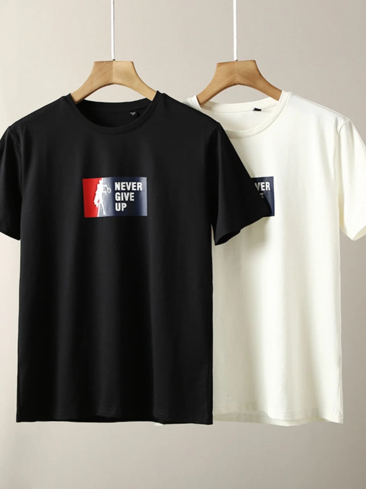 Cool Feeling Breathable Summer Men's Slim Fit round Neck Short Sleeve T-Shirt Casual Print Cotton Blend Fabric T-Shirt
