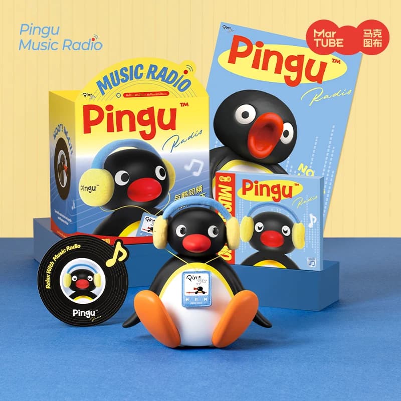 Penguin Listening to Music Shielding Head Speaker Table Ornament Subwoofer Speaker Bluetooth High Quality Birthday Gifts