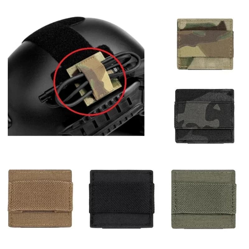 Cavo interfono per cuffie da caccia Cinghia da raccolta Organizzatore elastico Cablaggio per cuffie Adesivo ad anello per gancio Accessori per gilet per casco