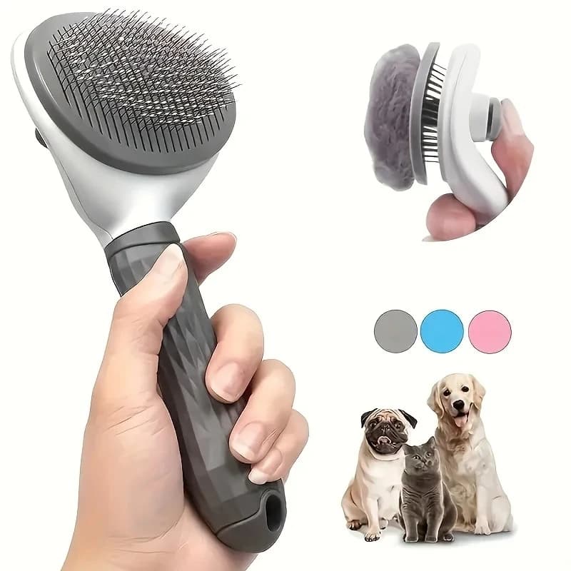 Essenziale per la toelettatura degli animali domestici con un clic facile: spazzola per la depilazione degli animali domestici – Cura delicata per cani e gatti