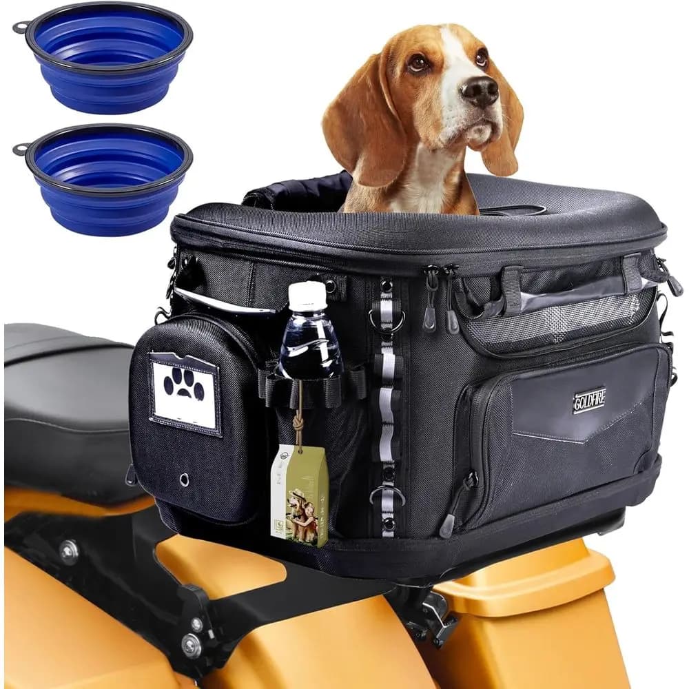 Borsa Trasportino per Cani da Moto - Borsa da Viaggio Portatile per Gatti e Cani fino a 9 kg, Compatibile con Portapacchi e Sedili Passeggero Grandi