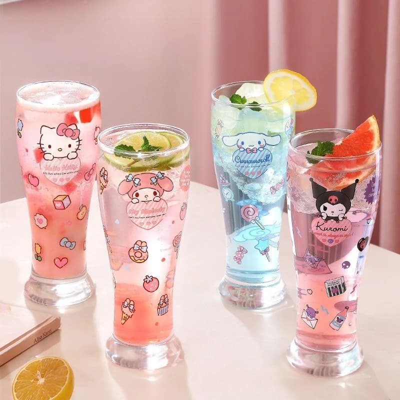 Kawaii Hello Kitty High Appearance Glass Beer Mug Juice Cup Home Premium Extra Durable Super Ultra Nice So Best Top Anime Gift