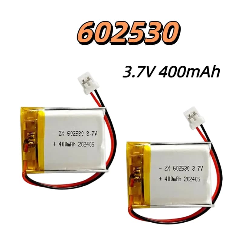602530 Batteria ricaricabile LiPo da 3,7 V 400 mAh, cella ai polimeri di litio per spazzolino elettrico, giocattoli, telecomando