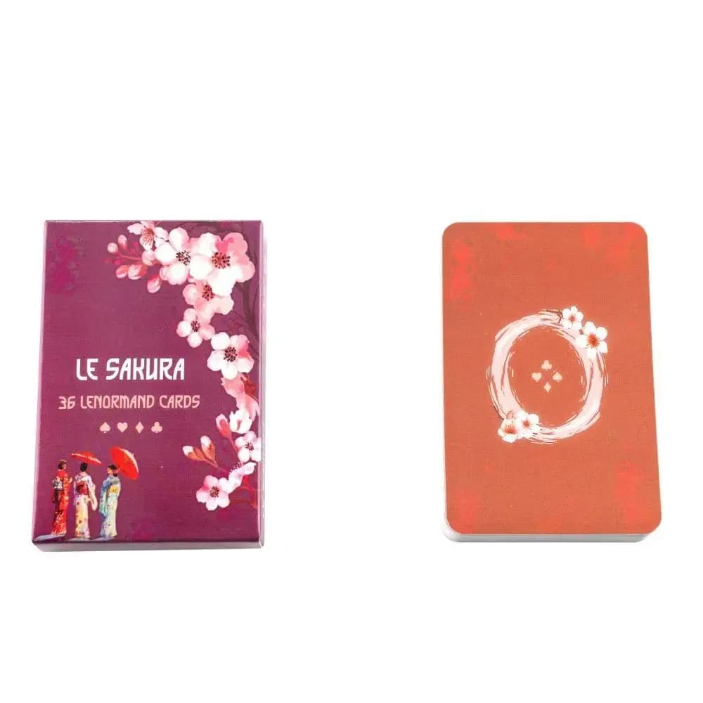 Carte Le Sakura Lenormand - Mazzo di 36 carte con parole chiave - Carte oracolo a tema fiori di ciliegio giapponesi 9*6 cm