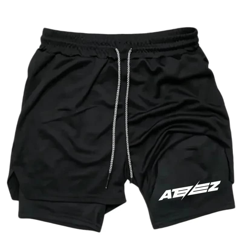 Double Deck Men's 2-in-1 Sports Shorts Breathable Casual Quick-drying Comfortable Summer Running Sportswear Moisture Absorbing