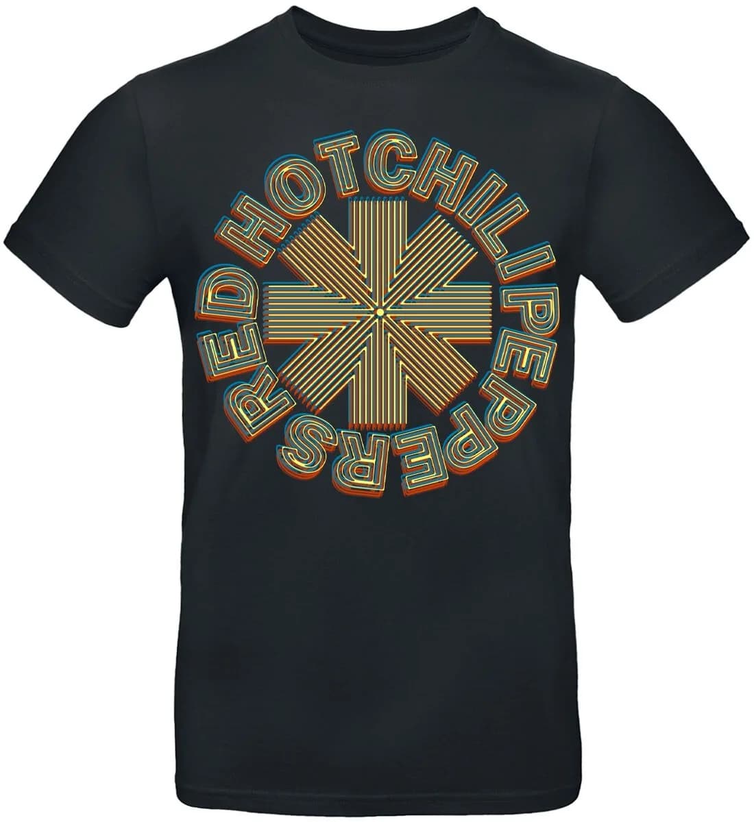 Red Hot Chili Peppers Neon Asterisk Logo Unisex T-shirt Retro Line Print Rock Casual Tee