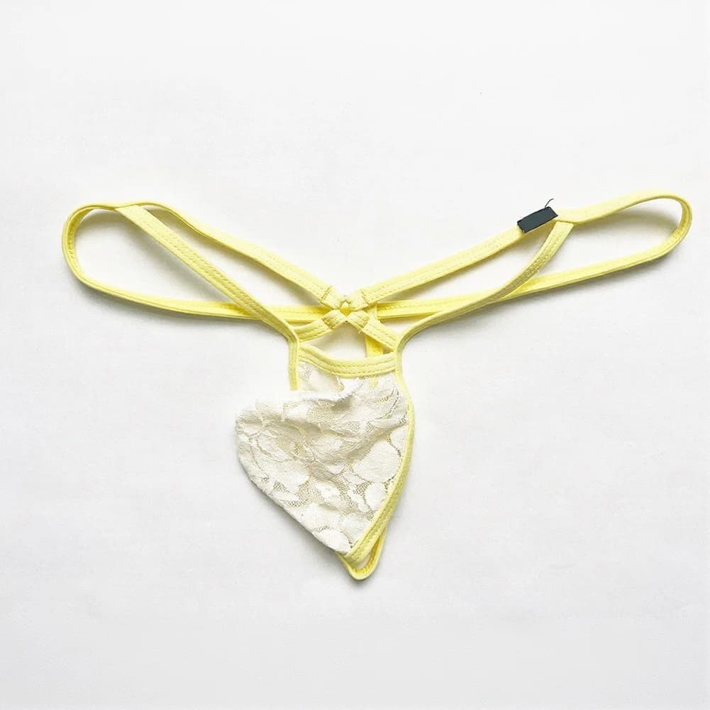 Lingerie For Men Lace Sheer U Pouch Bikinis Underwear Thin Belt Low Waist G-String See Through T-back Thongs Shorts