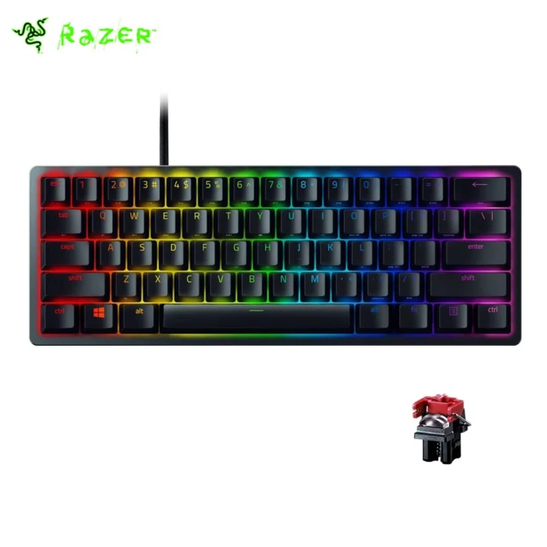Razer Huntsman Mini - Linear Optical Switch Gaming Keyboard Chroma RGB Lighting with Cutting-edge Highly Portable