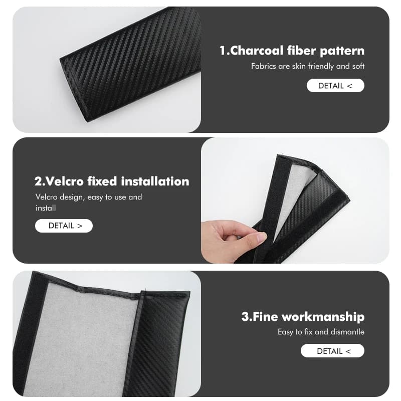 Carbon Car Safety Seat Belt Shoulder Pad Protection Cover For Mitsubishi Outlander Lancer L200 ASX Pajero Grandis Eclipse