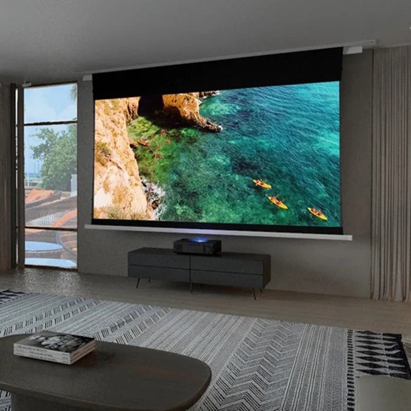 Deluxe 100" -120" Recessed In-Ceiling Ambient Light Rejecting Projection Screen For Xiaomi/Wemax Laser UST Projector