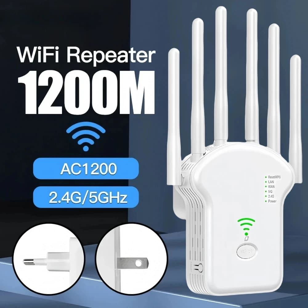 2.4G5G Dual-Band 300Mbps 1200Mbps Ripetitore WiFi wireless Ripetitore di segnale WiFi Estensore WiFi Antenna Amplificatore di rete Router WPS