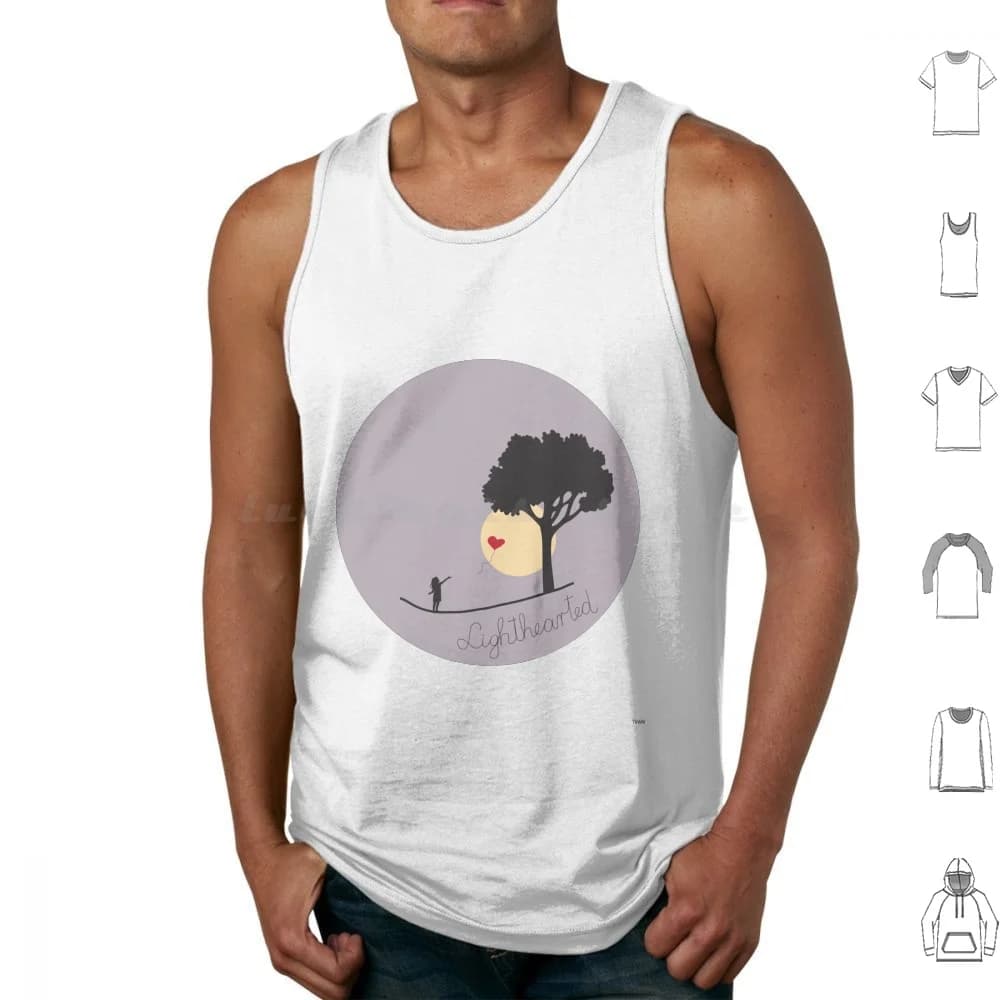 Lighthearted Tank Tops Vest Sleeveless Love Heart Life Relationship Happy Happiness Motivation Inspiration Girl Silhouette