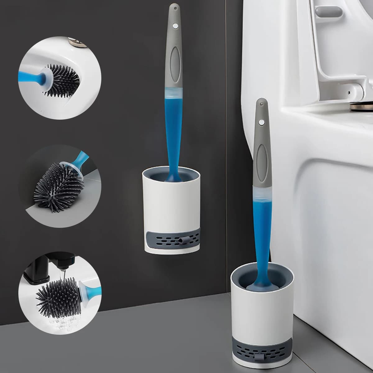 Spruzzo d'acqua Silicone Spazzolone Detersivo ricaricabile Spazzola in silicone TPR Manico lungo Angolo Strumenti di pulizia Accessori da bagno