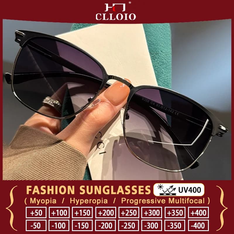 CLLOIO Occhiali da sole per miopia da uomo e da donna, occhiali da vista alla moda per l'uso quotidiano, per l'estate, la spiaggia, i viaggi, la guida, la sicurezza, occhiali UV