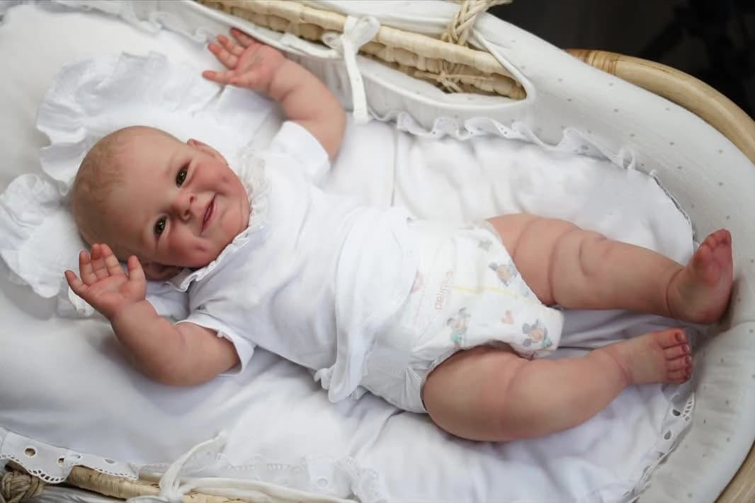NPK 22 pollici Reborn Baby Doll Shaya Versione Carino Bambino Ragazzo Reale 3 Mesi Dimensioni Realistico Morbido Tocco Peluche per Età 3-15