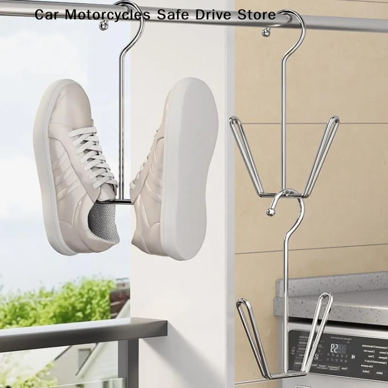 1/4 pieces Stainless Steel U Clothes Hook for Shoe Drying, Space Storage Organizer for Wardrobe
