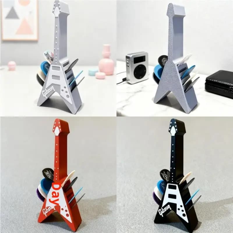 1 pz nero 3D stampato plettri per chitarra scatola portaoggetti organizzatore vetrina scatola di immagazzinaggio plettro per chitarra soluzione di archiviazione di design portatile