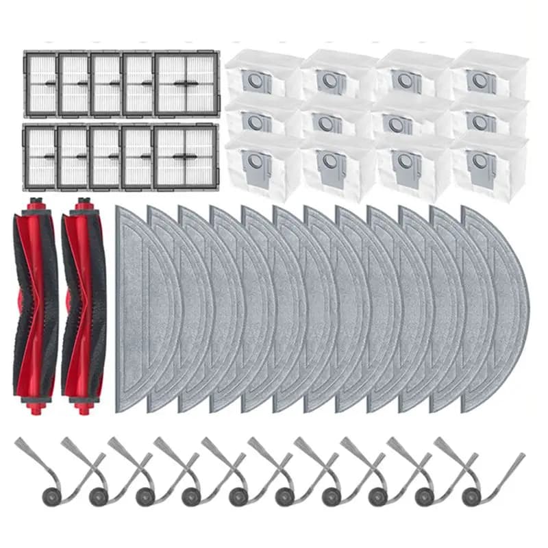 Accessori M04K compatibili con Roborock S8 Pro/S8 Pro Plus - Spazzola principale laterale, filtro HEPA, panno per la pulizia, sacchetto raccoglipolvere, parti di ricambio