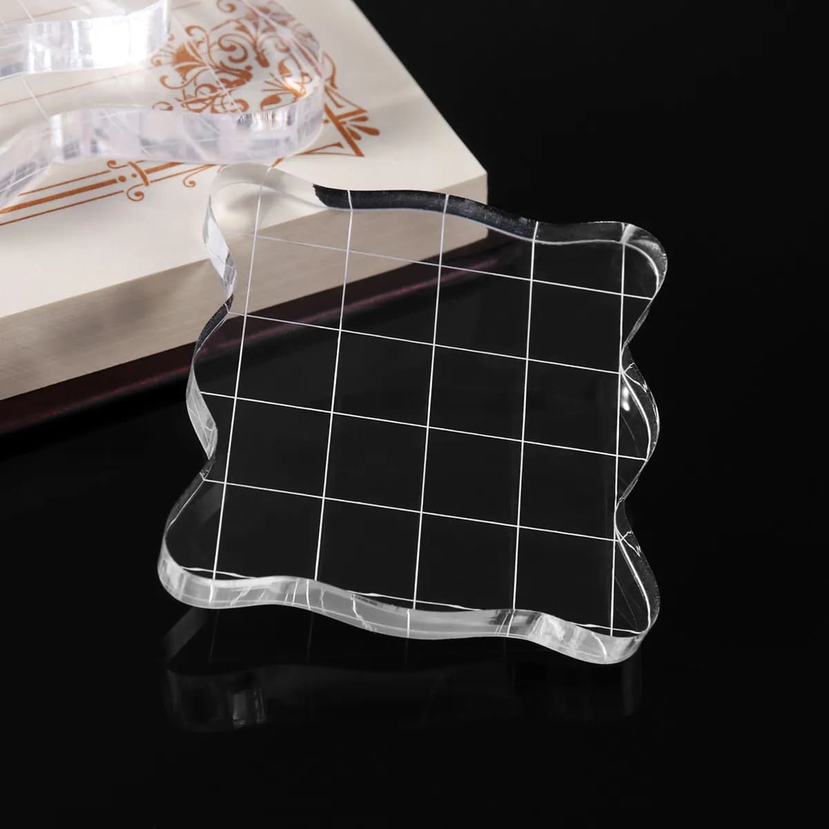 Set di 3 blocchi per stamping in acrilico trasparente con griglia per scrapbooking, cardmaking, journaling e artigianato - Essenziale per il stamping