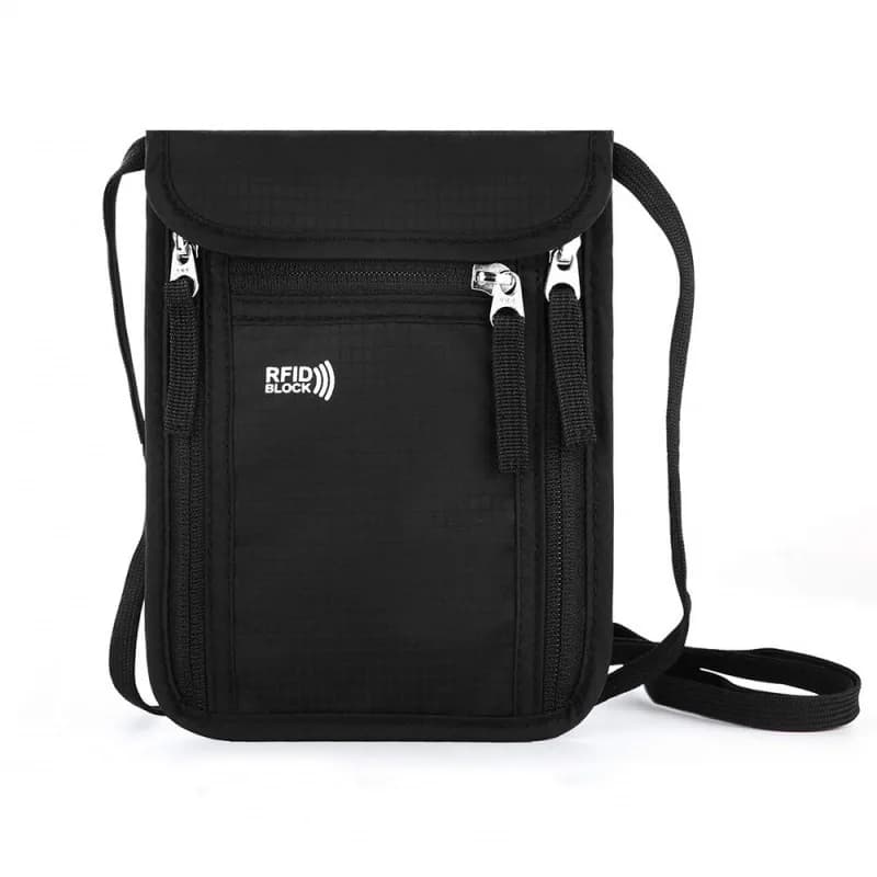 Homefish RFID Blocking Passport Wallet Family Travel Document Organizer Neck Strap Passport Holder Travel Storage Pouch