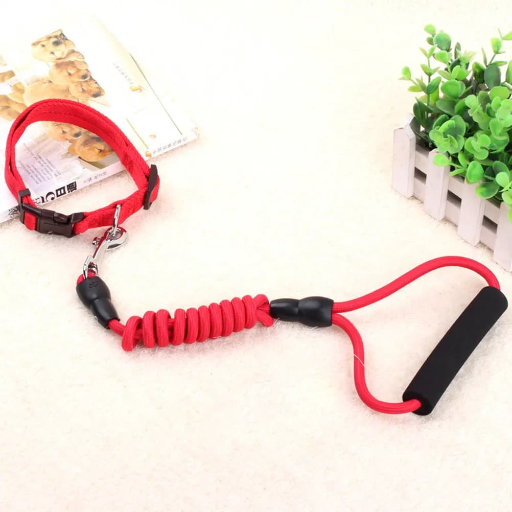Kit 3 Pezzi per Cani: Pettorina, Collare e Guinzaglio Rosso Regolabile, Robusto con Chiusura Sicura e Impugnatura Facile da Afferrare per Passeggiate e Corsa