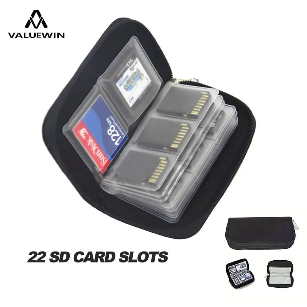 Borsa universale per raccolta schede di memoria Borsa porta carte di memoria per fotocamera da 22 slot per CF/SD/Micro SD/SDHC Custodia per carte SD di gioco