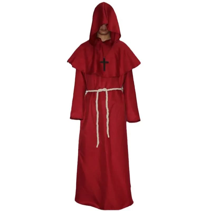 Cavaliere medievale monaco con cappuccio costume cosplay costumi da mago costumi da prete costumi cosplay cinque colori