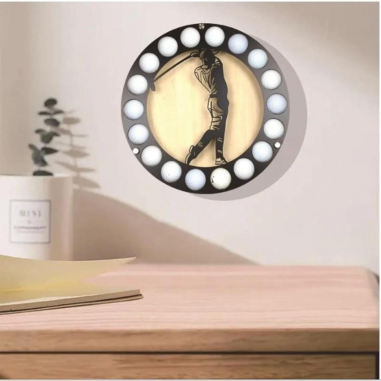 Supporto per espositore per palline da golf, creativo, rotondo, da appendere, decorativo, da parete